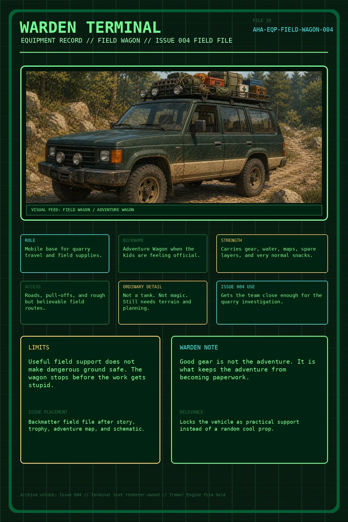 Issue 004 terminal field wagon