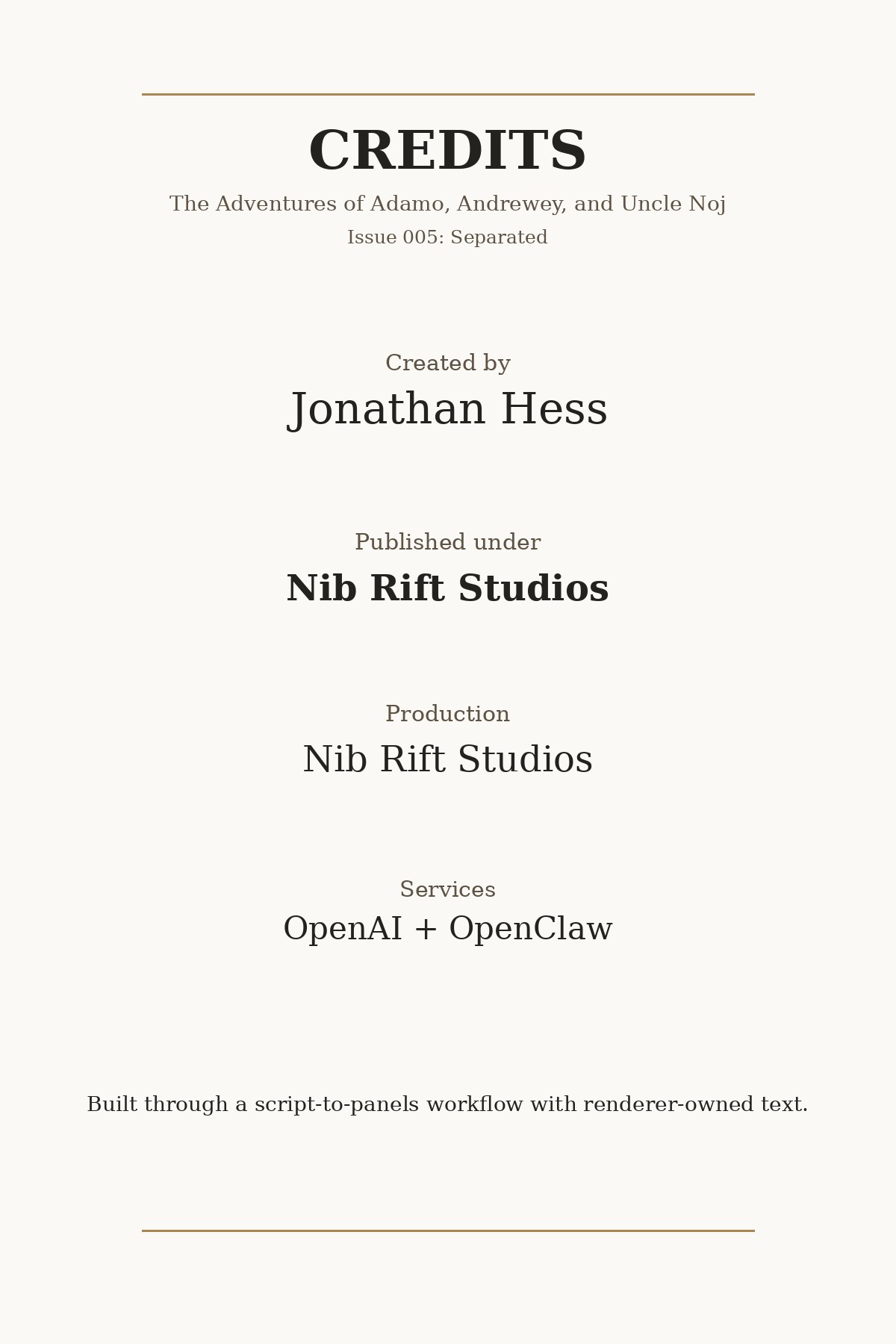 Issue 005 credits